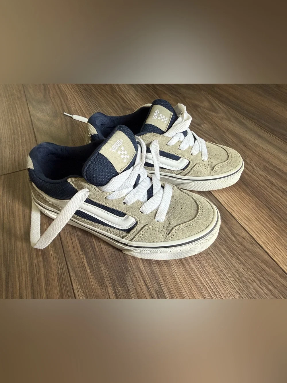 NWIT Vans Beige and Navy Suede Lace-Up Sneakers